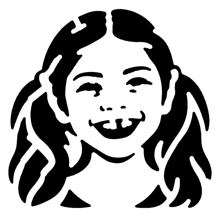 The girl's pattern shown glowing orange, as it would look lit from inside